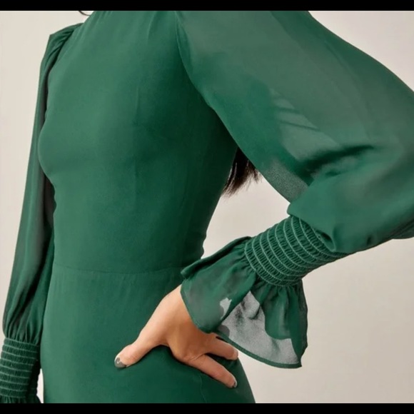 NWT Reformation Archie Dress Emerald (Size 2) - Picture 3 of 7